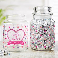 Sweet Hearts Personalized Valentines Day Glass Treat Jar - 28393