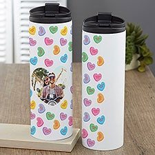 Conversation Hearts Personalized Valentines Day Travel Tumbler - 28400