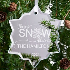 Snow Place Like Home Personalized Mirror Snowflake Ornament - 28402