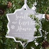 Snowflake Kisses From Heaven Personalized Mirror Memorial Ornament - 28403