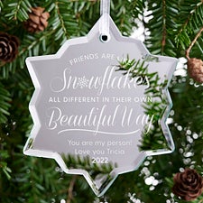 Friends Are Like Snowflakes Personalized Mirror Ornament - 28404