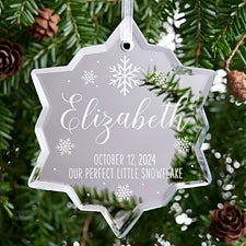Our Perfect Little Snowflake Personalized Mirror Baby Ornament - 28405