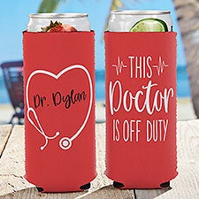 Doctor Off Duty Personalized Slim Can Cooler - 28413