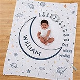 Space Personalized Baby Milestone Fleece Blanket - 28425
