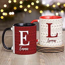 Christmas Sweater Monogram Personalized Coffee Mug - 28440