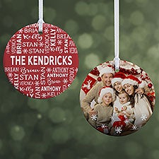 Red  White Personalized Family Christmas Ornaments - 28444