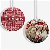 Red  White Personalized Family Christmas Ornaments - 28444