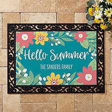 Summer Florals Personalized Summer Doormats - 28455