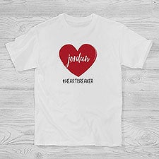 Scripty Heart Personalized Valentines Day Kids Shirts - 28472