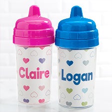 Hearts Personalized Toddler 10 oz Sippy Cups - 28474