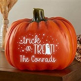 Trick or Treat Personalized Halloween Light Up Resin Pumpkin - 28477