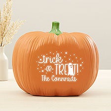 Trick or Treat Personalized Halloween Light Up Resin Pumpkin - 28477
