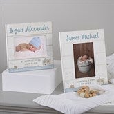 Precious Moments Noahs Ark Personalized Baby Boy Shiplap Frame - 28557