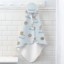 Precious Moments Noahs Ark Personalized Baby Boy Hooded Beach  Pool Towel - 28574