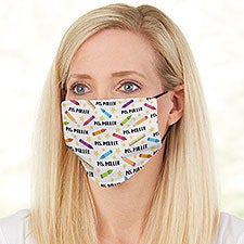 School Supplies Personalized Teacher Deluxe Face Mask with Filter - 28618