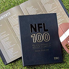 NFL 100 Greatest Moments Personalized Leather Book - 28673D