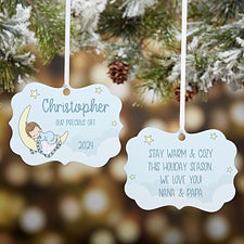 Precious Moments Silent Night Baby Boy Personalized Metal Ornament - 28697