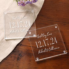 The Big Day Personalized Glass Wedding Coasters - Set of 4 - 28703