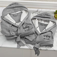 Wifey  Hubby Personalized Sweatshirt Robe - 28708