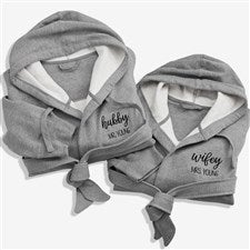 Wifey  Hubby Personalized Sweatshirt Robe - 28708