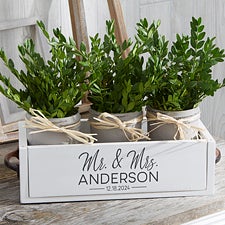 Stamped Elegance Personalized Wedding Decorative Wood Entry Table Box - 28711