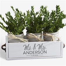 Stamped Elegance Personalized Wedding Decorative Wood Entry Table Box - 28711