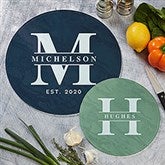 Lavish Last Name Personalized Round Glass Cutting Boards - 28717