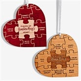 Pieces Of Her Heart Personalized Wood Heart Ornaments - 28833
