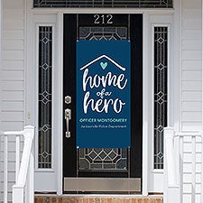 Home of a Hero Personalized Door Banner - 28961