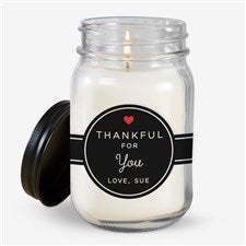 Thankful For Personalized Farmhouse Candle Jar - 28972