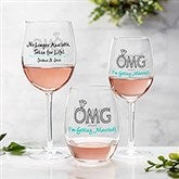 OMG I'm Getting Married Personalized Wine Glasses by philoSophie's - 29047