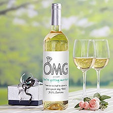 OMG Youre Getting Married Personalized Wine Bottle Labels - 29048