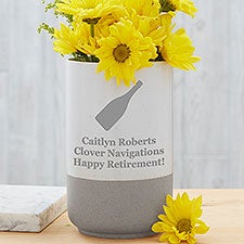 Choose Your Icon Personalized Retirement Cement Vase - 29069