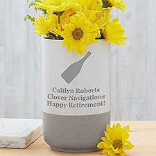 Choose Your Icon Personalized Retirement Cement Vase - 29069