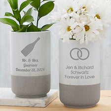 Choose Your Icon Personalized Wedding Cement Vase - 29073