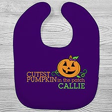 Cutest Pumpkin In The Patch Personalized Baby Bibs - 29215