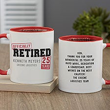 Officially Retired Personalized Retirement Coffee Mugs - 29245