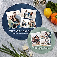 Photo Collage Personalized Round Glass Cutting Boards - 29256