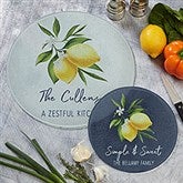 Lovely Lemons Personalized Round Glass Cutting Boards - 29257