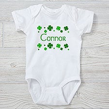 Lucky Clover Personalized St. Patricks Day Baby Clothing - 29272