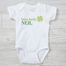 Born Lucky Personalized St. Patricks Day Baby Clothing - 29300