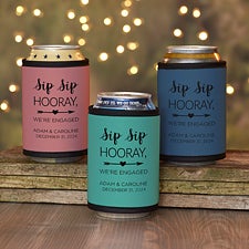Sip Sip Hooray Personalized Engagement Can & Bottle Wraps - 29481