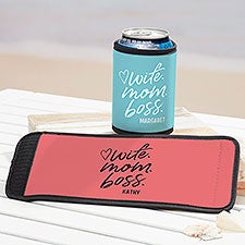 Wife. Mom. Boss. Personalized Can & Bottle Wrap - 29521