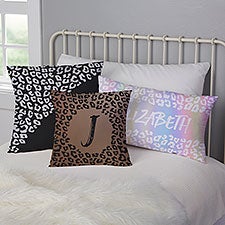 Leopard Print Personalized Throw Pillows - 29532