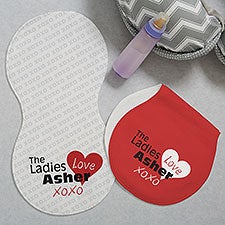 The Ladies Love Me Personalized Burp Cloths - 29574