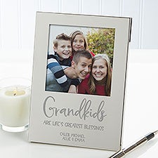 Grandkids Personalized Silver Picture Frame - 29591