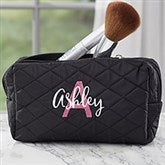 Playful Name Embroidered Quilted Cosmetic Bag - 29594