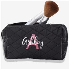 Playful Name Embroidered Quilted Cosmetic Bag - 29594