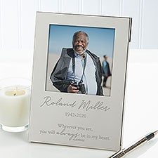 In Memory Personalized Remembrance Silver Picture Frame - 29595
