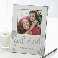 Girl Mom Personalized Silver Picture Frame - 29597